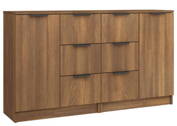Komody 2 szt. brązowy dąb 60x30x70 cm materiał drewnopochodny WM-3115795
