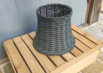 Ciemny abażur pleciony | boho | rattan | wiklina
