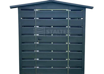 Wiata śmietnikowa 1,5x0,5m antracyt - dach dwuspadowy ST167