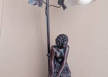 Lampka nocna figurka porcelanowa i alabastru