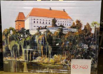 olej na płótnie 80x60 zamek królewski w Sandomierzu