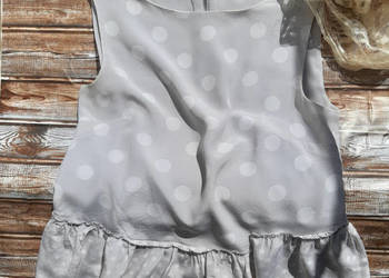 Jedwabna bluzka top z baskinką 100% jedwab r.38