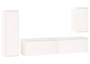 vidaXL Szafki pod TV, 4 szt., białe, lite drewno sosnowe(SKU:3100230)