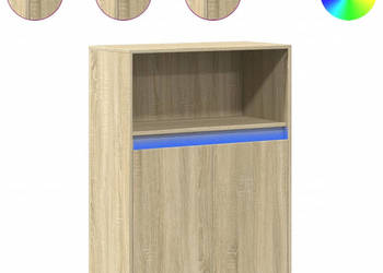 Szafka z LED dąb sonoma 72x34x100 cm materiał drewnopochodny WM-852161