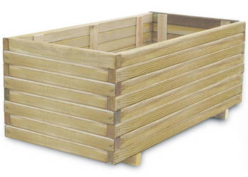Podwyższona donica 100 x 50 x 40 cm prostokątna drewniana WM-41660