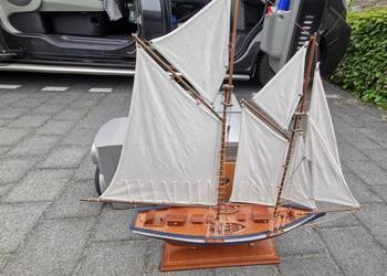 Jacht drewniany model łódka żeglarstwo dekoracja Super stan