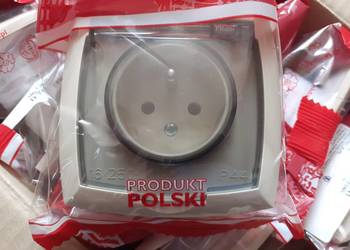 Gniazdo hermetyczne wtyczkowe pojedyncze ELDA FORTE beżowe