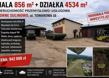 Hala / hangar 856 m² przy lotnisku i Międzynarodowym Zlocie Militarnym