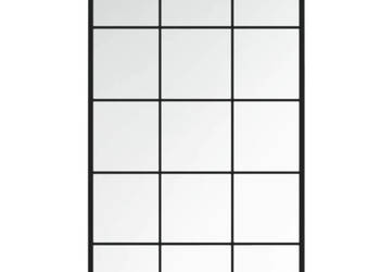 Lustro ścienne czarne 100 x 60 cm metal WM-342209
