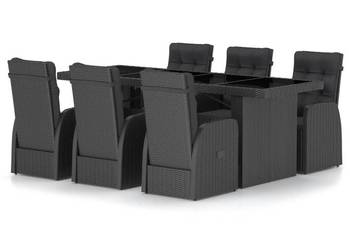 vidaXL 7-cz. zestaw mebli ogrodowych z poduszkami, rattan PE(SKU:3059347)