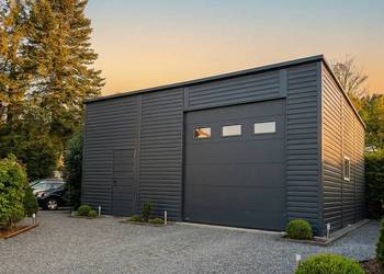 Garaż Blaszany 8x7 m HALA Brama Segmentowa SPAD TYŁ Premium