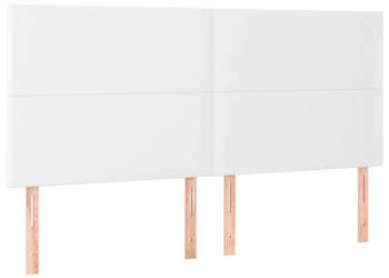 Zagłówek do łóżka biały 180x5x118/128 cm sztuczna skóra WM-3122247