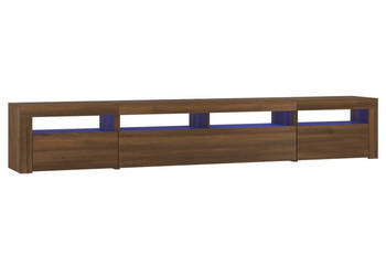 Szafka pod TV z oświetleniem LED brązowy dąb 240x35x40 cm WM-3152729