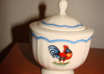 porcelanowa cukiernica z kogutem design Eva Merok