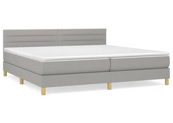 Łóżko kontynentalne z materacem jasnoszare tkanina 200x200 cm WM-3140721