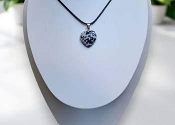 Zawieszka wisiorek z jaspisu, JASPIS DALMATYŃSKI serce serduszko #571