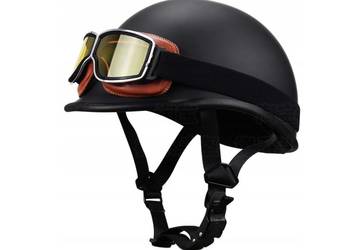 Gogle okulary do motocykla retro chopper bobber BRĄZOWE