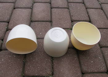 Osłonka doniczka 12 cm z tworzywa - kolor ecru / kremowy