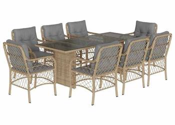 vidaXL 9-cz. zestaw mebli ogrodowych z poduszkami(SKU:3212065)