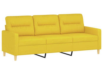Sofa 3-osobowa jasnożółta 180 cm tapicerowana tkaniną WM-359248