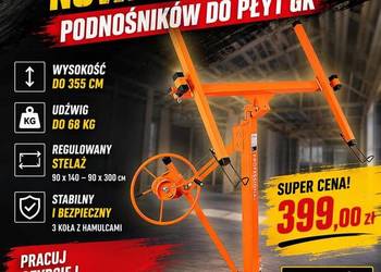 Podnośnik winda do płyt G-K REGIPSÓW PŁYT OSB 3,5M