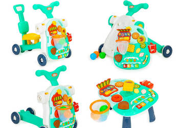 Pchacz jeździk hulajnoga stolik interaktywny edukacyjny 4w1 dla dzieci