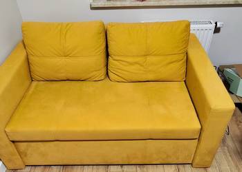 Sofa rozkładana żółta dwuosobowa BUNIO 3 III kanapa wersalka BRW