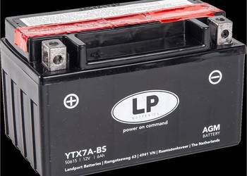 Akumulator motocyklowy 12V 6Ah 105A Landport YTX7A-BS