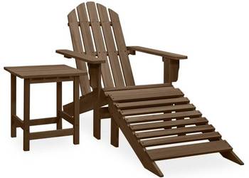 Krzesło ogrodowe Adirondack z podnóżkiem i stolikiem, jodłowe（315931）