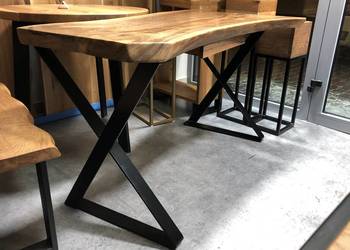 Biurko stolik orzech włoski live edge loft