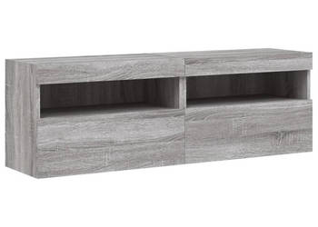 Ścienne szafki TV z LED 2 szt. szary dąb sonoma 60x30x40 cm WM-837194