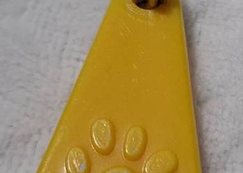 Breloczek, żółty, Andrex, odcisk łapy, 20x39mm (Brelok)