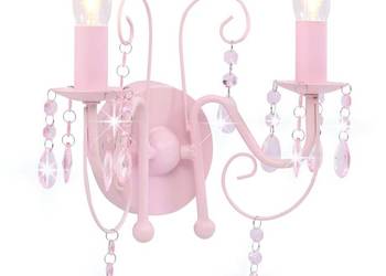 vidaXL Lampa ścienna z koralikami, różowa(SKU:281592)