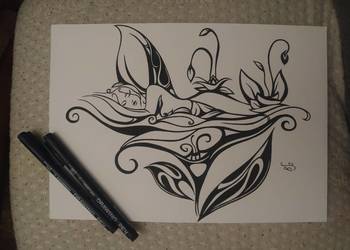 Rysunek: śpiąca 2 - cienk - blok t. A4 250 g/m2