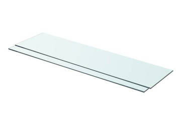 Półki 2 szt. panel z bezbarwnego szkła 80 x 20 cm WM-3051574