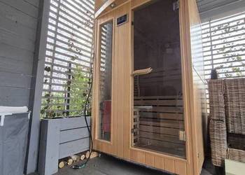 Sauna fińska sucha zewnetrzna +piec kamienie sterownik +bania na wode