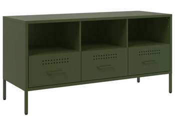 Szafka pod telewizor oliwkowa 1005x39x505 cm stalowa WM-843040