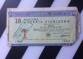( 1050. ) Kupon 18. Krajowej Loterii Pieniężnej