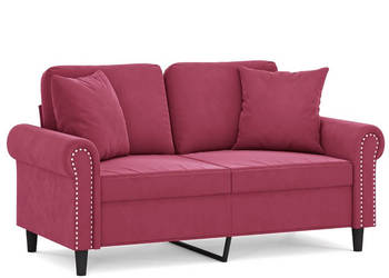 2-osobowa sofa z poduszkami winna czerwień 120 cm aksamit WM-3200939