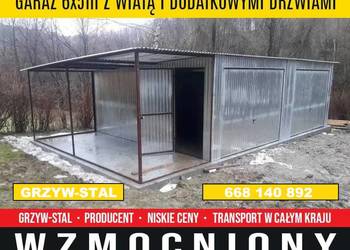 Garaż Blaszany Jednospadowy| Garaże Blaszane |Wiata|Ocynk  - GRZYWSTAL