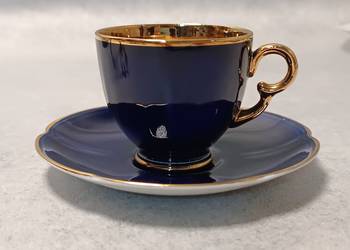 CROWN DEVON Fieldings Kobaltowa Filiżanka Duet Made In England