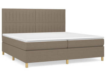 Łóżko kontynentalne z materacem taupe tkanina 200x200 cm WM-3142525