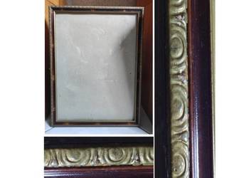 Ramka rustykalna antyczna oprawa vintage retro kolekcjonerka drewno burszty