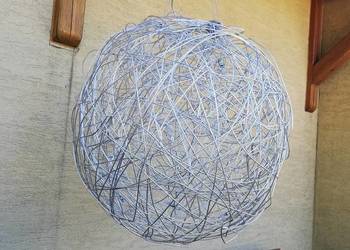 Lampa sufitowa żyrandol kula druciana pleciona wisząca oświetlenie duża