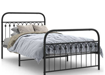Łóżko Metalowe Czarne Rama Łóżka Ze Stelażem 107x203cm WM-376614