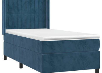 Łóżko kontynentalne materac i LED niebieski aksamit 100x200cm WM-3139671