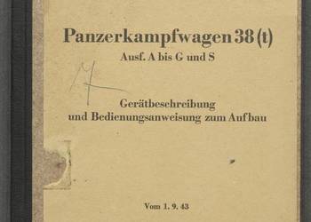 Panzerkampfwagen 38 (t) Ausf. A bis G und S Gerätebeschreibung
