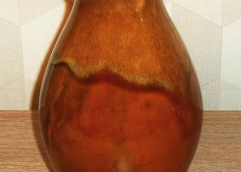 Wazon porcelitowy szkliwiony dekoracyjny brązowy 17 x 10 cm