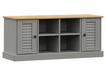 Szafka na buty VIGO szara 106x35x45 cm lite drewno sosnowe WM-353180