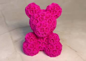 Miś z róż 3D – dekoracja / podstawka pod długopis - 5,5 cm